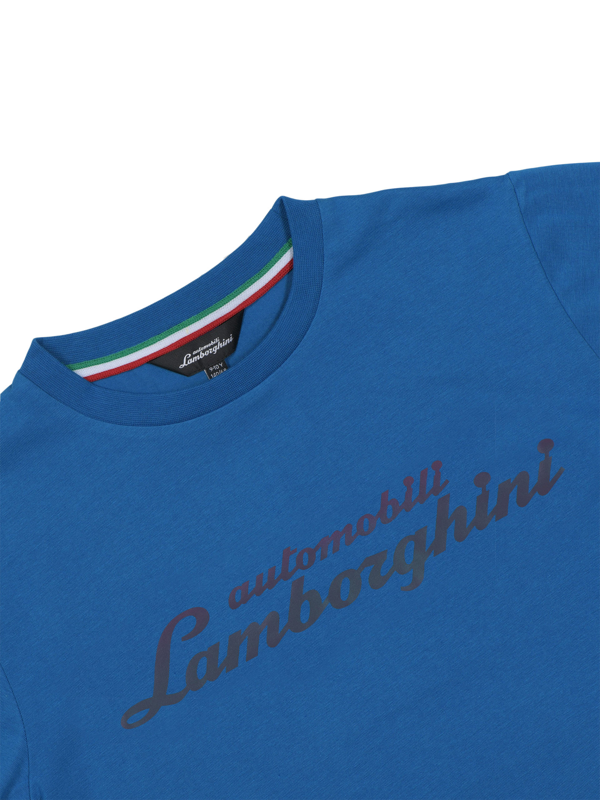 Automobili Lamborghini T-Shirt Rainbow Logoscript blauw