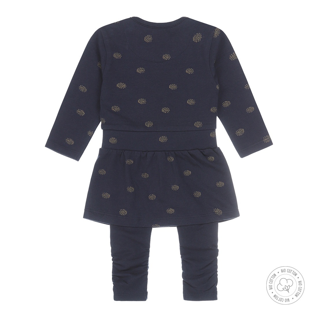 Dirkje babywear 2-delig setje blauw/goud Biokatoen