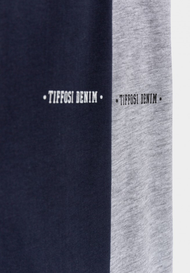 Tiffosi Set van 2 basic T-Shirts, grijs/blauw