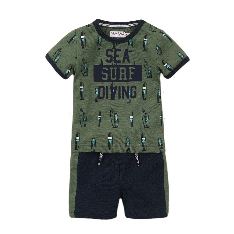 Dirkje babywear 2-delig setje groen/blauw surf