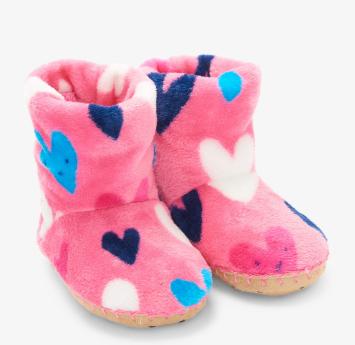 Hatley hearts silhouettes fleece slippers 