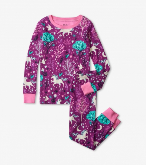 Hatley pyjama meisjes forest paars